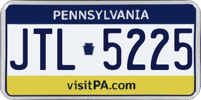 PA license plate JTL5225