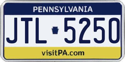PA license plate JTL5250