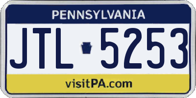 PA license plate JTL5253