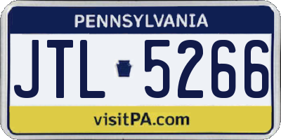 PA license plate JTL5266