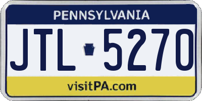 PA license plate JTL5270