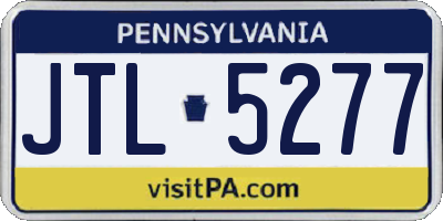 PA license plate JTL5277