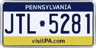 PA license plate JTL5281