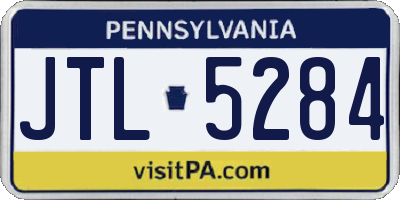 PA license plate JTL5284