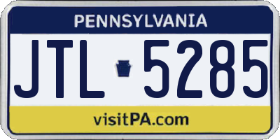 PA license plate JTL5285