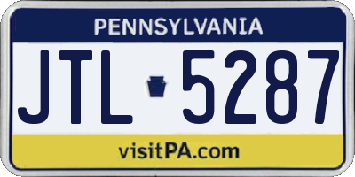 PA license plate JTL5287