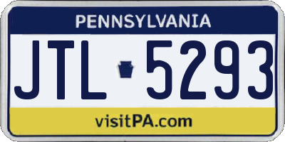 PA license plate JTL5293