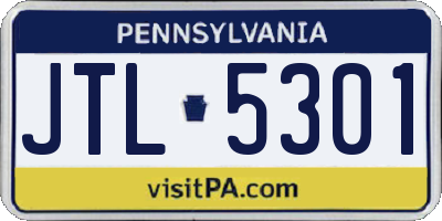 PA license plate JTL5301