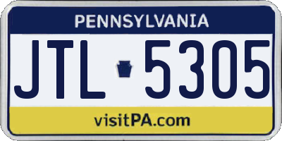 PA license plate JTL5305