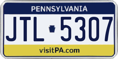 PA license plate JTL5307