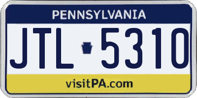 PA license plate JTL5310