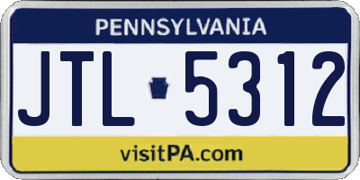 PA license plate JTL5312