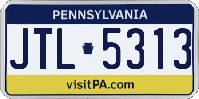 PA license plate JTL5313