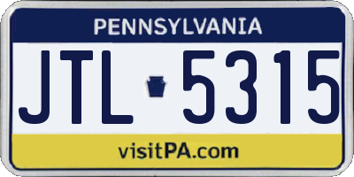 PA license plate JTL5315