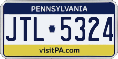 PA license plate JTL5324
