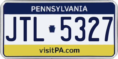 PA license plate JTL5327