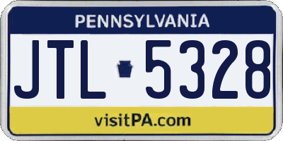 PA license plate JTL5328