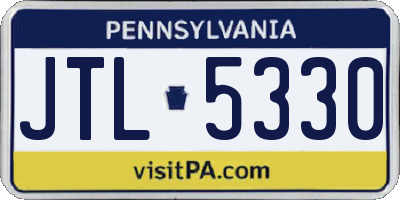 PA license plate JTL5330