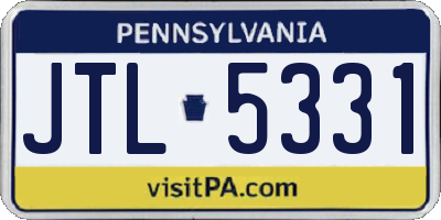 PA license plate JTL5331