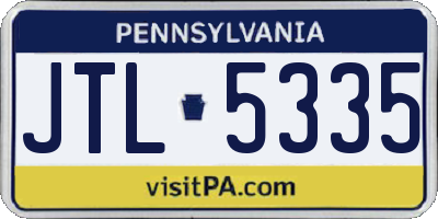 PA license plate JTL5335