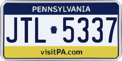 PA license plate JTL5337
