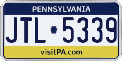 PA license plate JTL5339