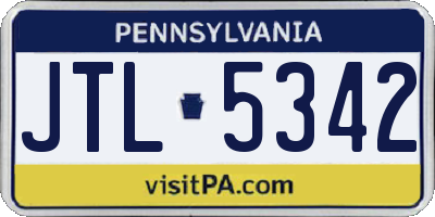 PA license plate JTL5342