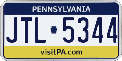 PA license plate JTL5344