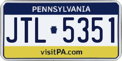 PA license plate JTL5351