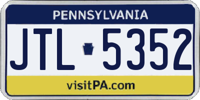 PA license plate JTL5352
