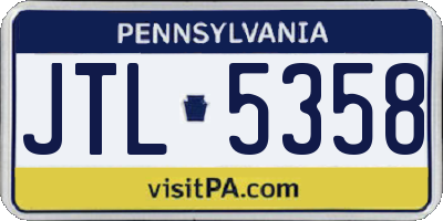 PA license plate JTL5358