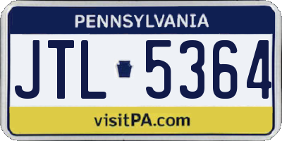 PA license plate JTL5364