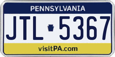 PA license plate JTL5367
