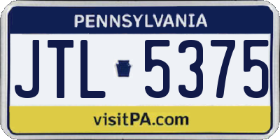 PA license plate JTL5375