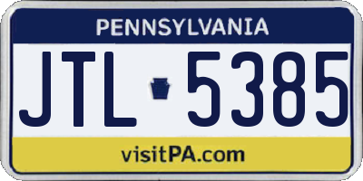 PA license plate JTL5385