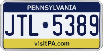 PA license plate JTL5389