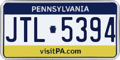 PA license plate JTL5394
