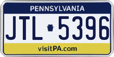 PA license plate JTL5396