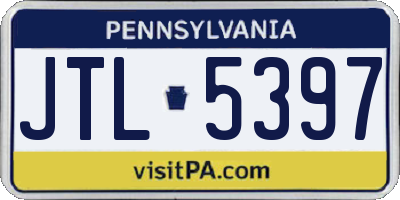 PA license plate JTL5397