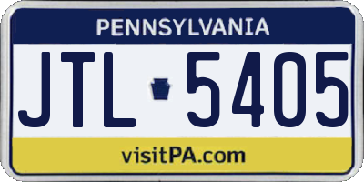 PA license plate JTL5405