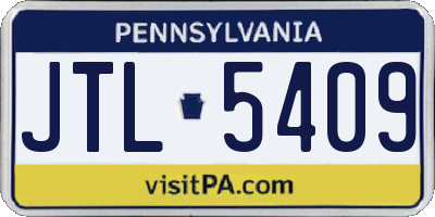 PA license plate JTL5409