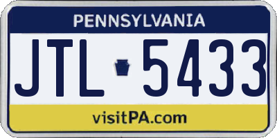 PA license plate JTL5433