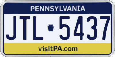 PA license plate JTL5437