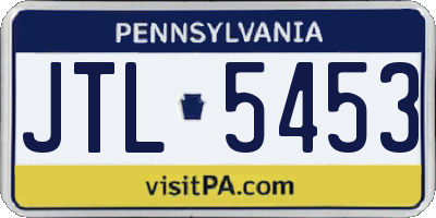 PA license plate JTL5453