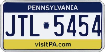 PA license plate JTL5454