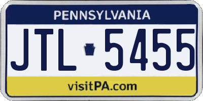 PA license plate JTL5455