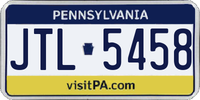 PA license plate JTL5458