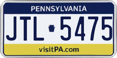 PA license plate JTL5475