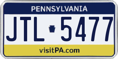 PA license plate JTL5477