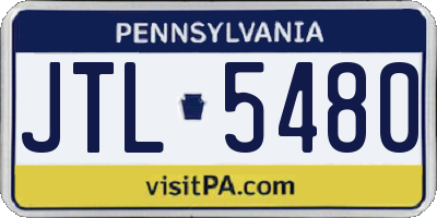 PA license plate JTL5480